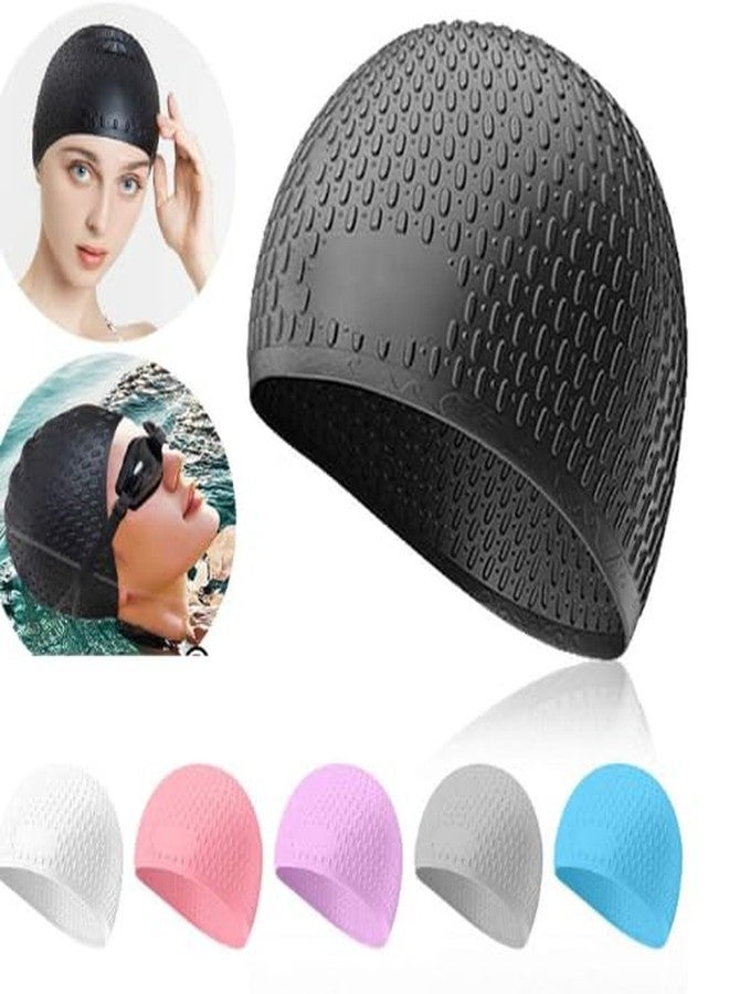 Kelexx Silicone Swim Cap for Long, Short, Curly Hair - Waterproof Swimming Cap for Women & Men - Shower & Bathing Cap - Comfortable Fit, Keeps Hair Dry & Style Intact - Reusable & Durable - Image 4