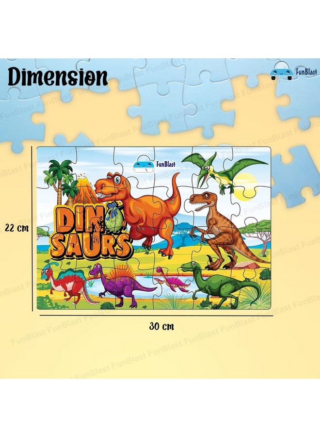 فنبلاست أحجية الصور المقطوعة على شكل ديناصور من فن بلاست للأطفال من عمر 3 إلى 5 سنوات - 24 قطعة (متعددة الألوان، مقاس 30×22 سم) - Image 2