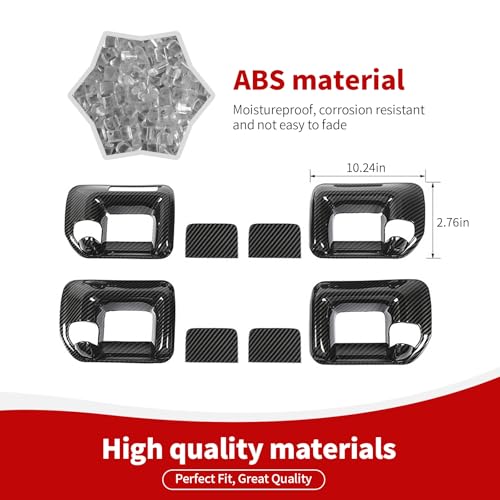 RAZPOY Inner Door Handle Bowl Cover Trim Compatible with Chevy Silverado GMCSierra 20142018 Carbon Fiber - Image 3