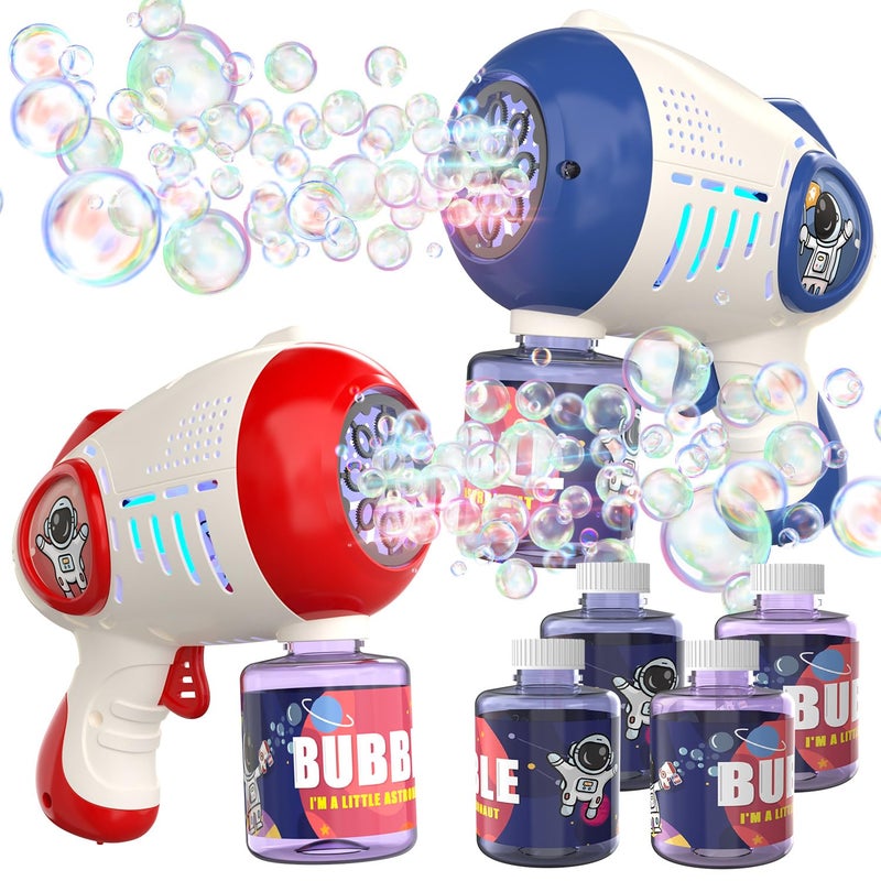 EagleStone Bubble Guns for Kids 48 2 Pack LightUp Automatic Bubble Gun Blasters with 4 Solution Bubble Machine for Toddlers Outdoor Summer Toy Easter Gifts Birthday Wedding Party Favors - Image 3