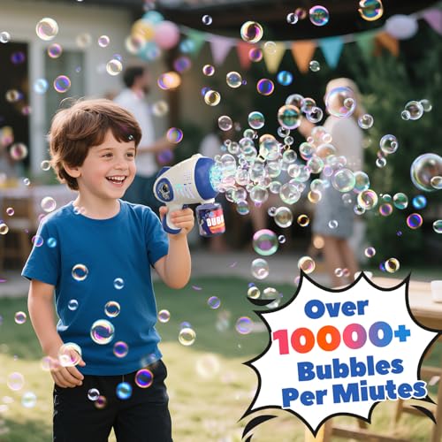 EagleStone Bubble Guns for Kids 48 2 Pack LightUp Automatic Bubble Gun Blasters with 4 Solution Bubble Machine for Toddlers Outdoor Summer Toy Easter Gifts Birthday Wedding Party Favors - Image 5
