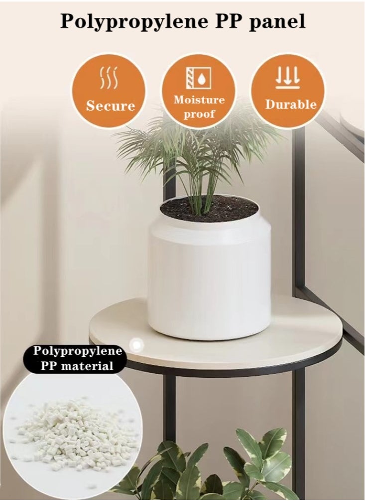 Kutis 4-Tiers Movable Plant Rack Plant Flower Display Stand Black/White 50x25x93 Centimeter  - Image 3