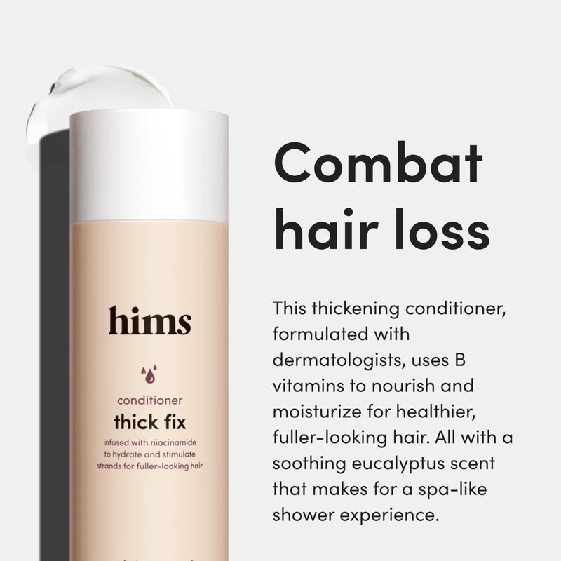 HIMS & HERS hims Thick Fix Conditioner - Hair Loss Conditioner With Niacinamide - Supports Hair Growth Treatment - Fresh Eucalyptus Grove, 2 pack, 6.4oz - Image 2