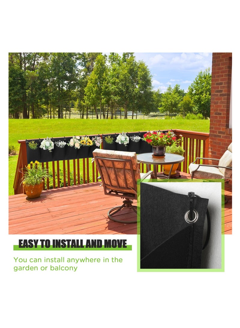 2 Pcs Hanging Grow Bags with Pockets Horizontal Wall Planter with 20 Zip Ties Hanging Flower Bags Fence Hanging Planters for Outdoor Plants Home Decoration(100*30cm) - Image 5