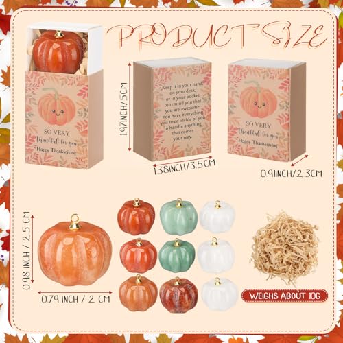 LemonRoad 10 Sets Happy Thanksgiving Gifts Crystal Pumpkin with Maple Leaves Gift Box Positive Fall Decor for Thanksgiving Party Favors Friendsgiving Decoration Guests Friends - Image 3