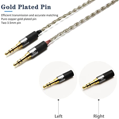 GUCraftsman 6N Single Crystal Silver Upgrade Cable 3.5mm/4.4mm/4Pin XLR Headphone Cable for HIFIMAN SUSVARA Ananda Arya SUNDARA Edition XS HE1000se HE5se HE6se (4.4mm Plug, Two 3.5mm) - Image 3