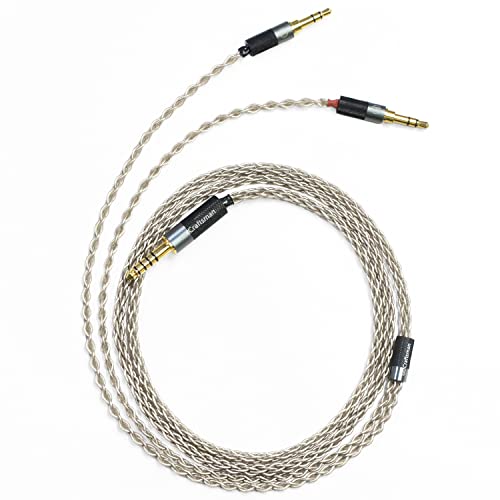 GUCraftsman 6N Single Crystal Silver Upgrade Cable 3.5mm/4.4mm/4Pin XLR Headphone Cable for HIFIMAN SUSVARA Ananda Arya SUNDARA Edition XS HE1000se HE5se HE6se (4.4mm Plug, Two 3.5mm) - Image 1