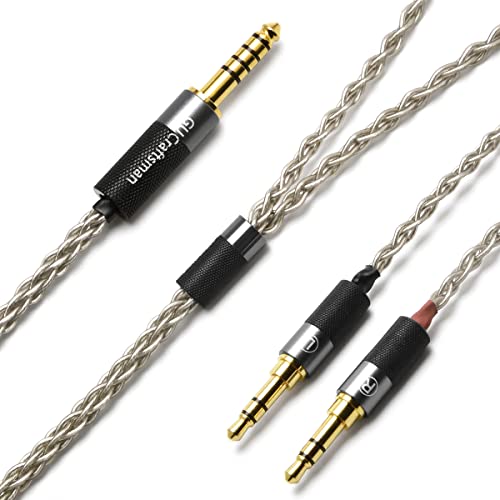 GUCraftsman 6N Single Crystal Silver Upgrade Cable 3.5mm/4.4mm/4Pin XLR Headphone Cable for HIFIMAN SUSVARA Ananda Arya SUNDARA Edition XS HE1000se HE5se HE6se (4.4mm Plug, Two 3.5mm) - Image 2
