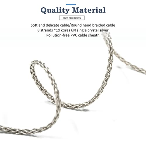 GUCraftsman 6N Single Crystal Silver Upgrade Cable 3.5mm/4.4mm/4Pin XLR Headphone Cable for HIFIMAN SUSVARA Ananda Arya SUNDARA Edition XS HE1000se HE5se HE6se (4.4mm Plug, Two 3.5mm) - Image 4