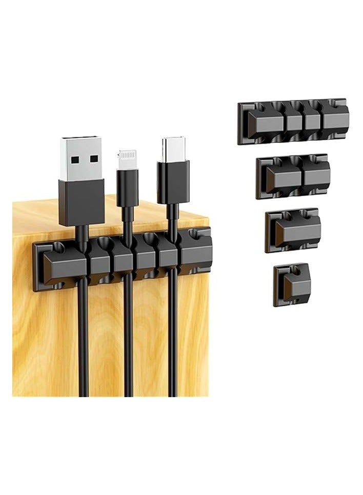 erorex Cable Management Kit, 1/2/3/5/7 Outlet Cable Organizer, Acrylic Adhesive Desk Cord Organizer, Wire Cover, Wire Organizer, Under Desk Cable Holder, for Office and Home (5-Piece Set) - Image 1