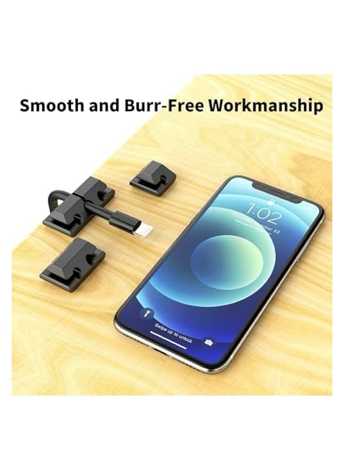 erorex Cable Management Kit, 1/2/3/5/7 Outlet Cable Organizer, Acrylic Adhesive Desk Cord Organizer, Wire Cover, Wire Organizer, Under Desk Cable Holder, for Office and Home (5-Piece Set) - Image 4