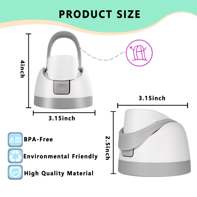 NTIERA Replacement Lid for Owala Freesip,Compatible with Owala Freesip Water Bottle 16oz 24oz 32oz 40oz,Premium Replacement Accessories for Owala Cap,LeakProof,BPA-Free(Ash White) - Image 3