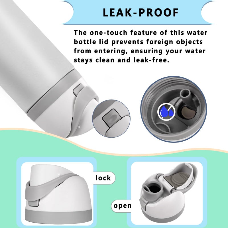 NTIERA Replacement Lid for Owala Freesip,Compatible with Owala Freesip Water Bottle 16oz 24oz 32oz 40oz,Premium Replacement Accessories for Owala Cap,LeakProof,BPA-Free(Ash White) - Image 4