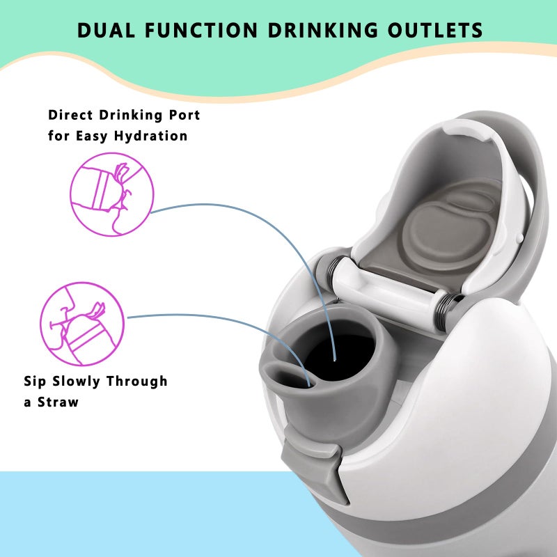 NTIERA Replacement Lid for Owala Freesip,Compatible with Owala Freesip Water Bottle 16oz 24oz 32oz 40oz,Premium Replacement Accessories for Owala Cap,LeakProof,BPA-Free(Ash White) - Image 5