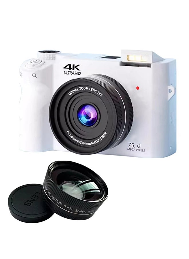 SJCAM 4K Digital Camera, 75MP Cameras for Photography with 18X Optical Zoom & Autofocus, WiFi Vlogging Camera , Dual-Lens, 2 Batteries, 128GB Card & Flash, Best Cameras for Content Creators  - Image 2