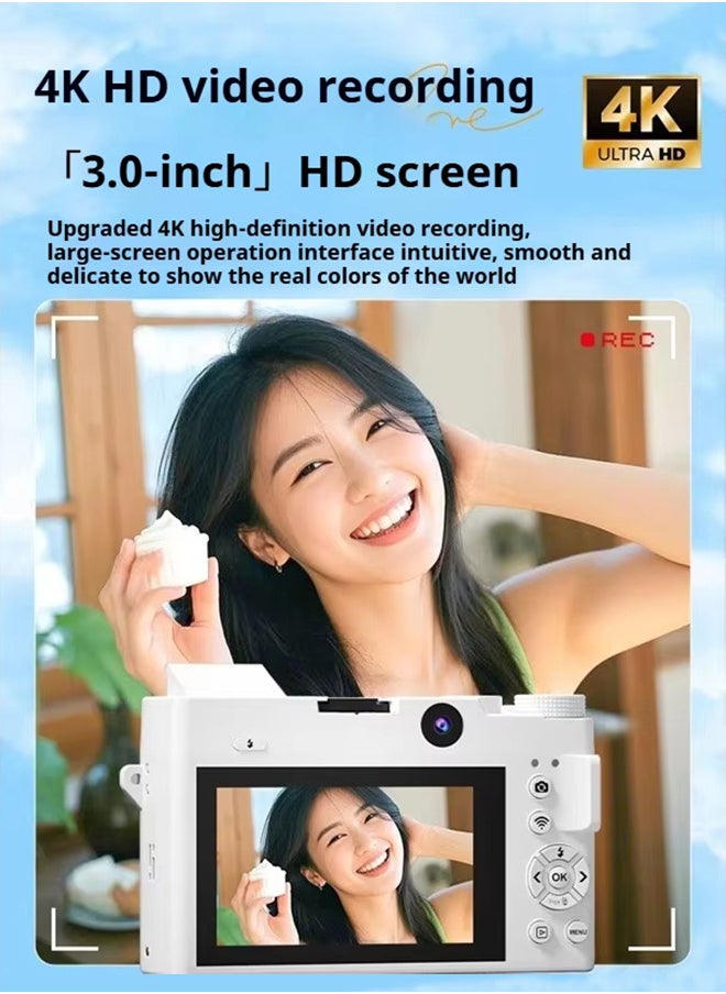 SJCAM 4K Digital Camera, 75MP Cameras for Photography with 18X Optical Zoom & Autofocus, WiFi Vlogging Camera , Dual-Lens, 2 Batteries, 128GB Card & Flash, Best Cameras for Content Creators  - Image 5