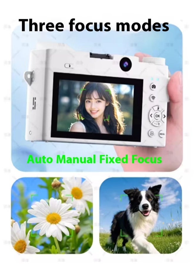 4K Digital Camera, 75MP Cameras for Photography with 18X Optical Zoom & Autofocus, WiFi Vlogging Camera , Dual-Lens, 2 Batteries, 128GB Card & Flash, Best Cameras for Content Creators