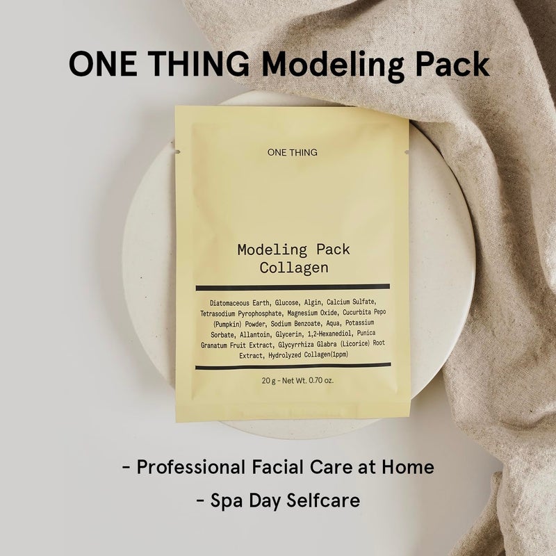 ONE THING Collagen Modeling Pack 0.7 Oz * 7 Masks | Facial Powder Peel Off Mask for Hydrating Cooling Soothing Firming Skin, Refine Clean Pores, Glowy Radiant Glass Skin | Korean FaceMask - Image 2