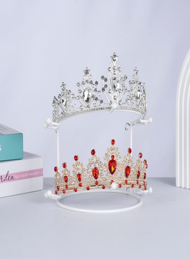 JINYEAH Crown Display Stand, 2-Tier Tiara Headband Display Rack White, Brackets Hair Accessories Organizer, Bathroom Vanity Storage Tray for Women Girls - Image 5