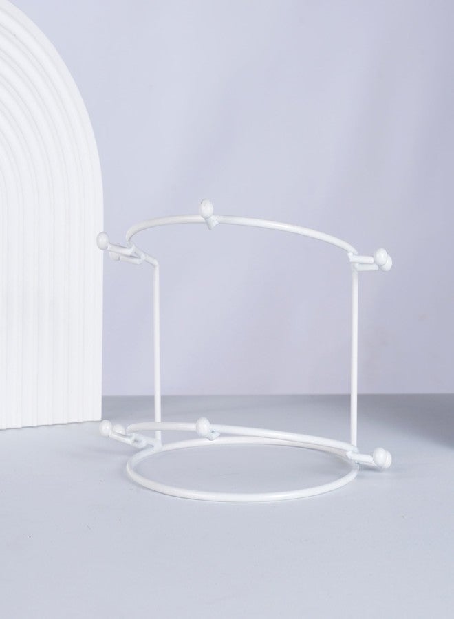 JINYEAH Crown Display Stand, 2-Tier Tiara Headband Display Rack White, Brackets Hair Accessories Organizer, Bathroom Vanity Storage Tray for Women Girls - Image 4