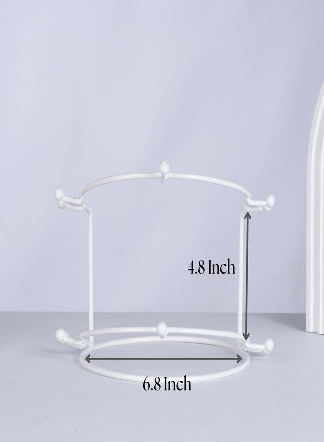 JINYEAH Crown Display Stand, 2-Tier Tiara Headband Display Rack White, Brackets Hair Accessories Organizer, Bathroom Vanity Storage Tray for Women Girls - Image 2