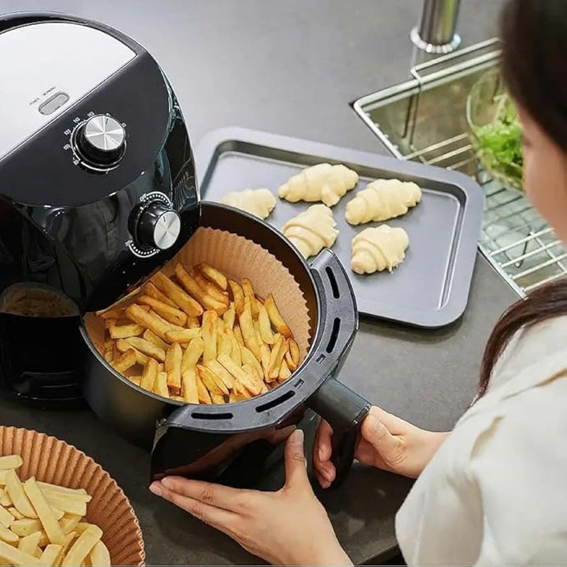 Air Fryer Round Liners 20cm/200mm XXL (Large Size) Disposable Round Oven Paper Mold For 5-6L Air Fryer Silicone Waterproof Accessories (100pcs)