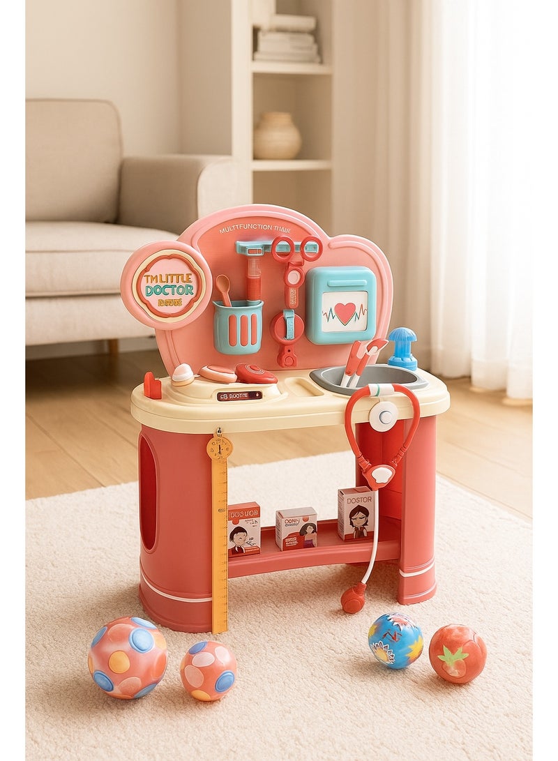 بسمة لعبة طقم أدوات طبيب للأطفال – عدة طبيب متكاملة مع سماعة طبية وأدوات فحص وأجهزة محاكاة، لعبة تعليمية ممتعة لتنمية الخيال والإبداع - Image 1
