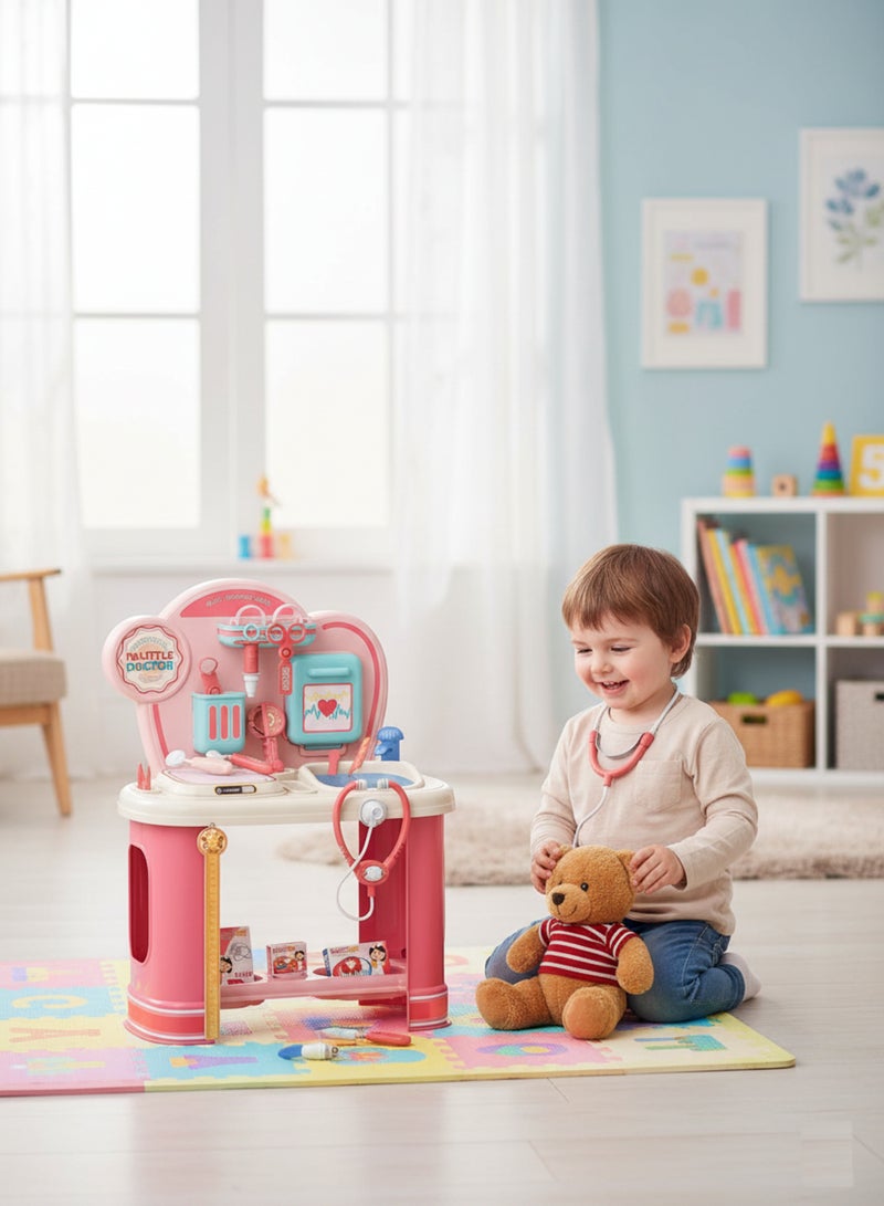 بسمة لعبة طقم أدوات طبيب للأطفال – عدة طبيب متكاملة مع سماعة طبية وأدوات فحص وأجهزة محاكاة، لعبة تعليمية ممتعة لتنمية الخيال والإبداع - Image 2