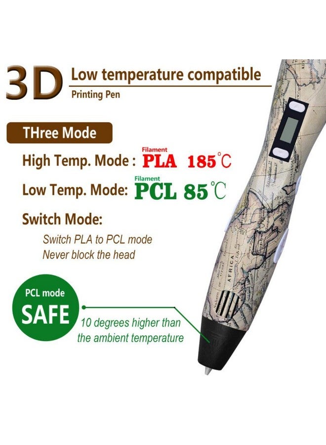 Magicwand® 3D Printing Pen with LCD Display &【3 Metre Each 3 Filaments & 10 Metre Each 5 Filaments Extra】【with Adaptor】【Pack of 1】 - Image 5