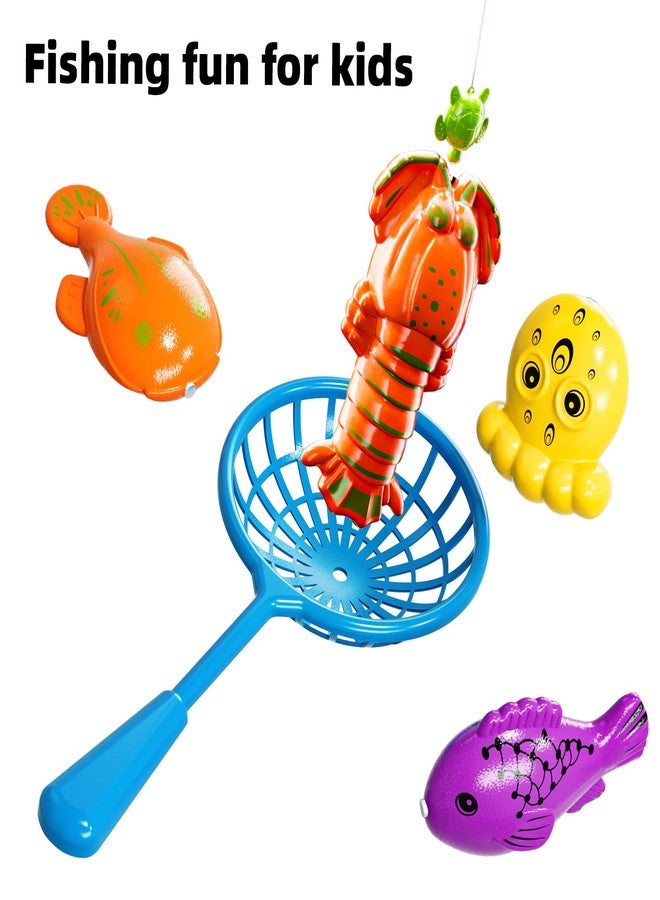 TEMI Magnet Fishing Game for Kids 4-8, Fish Toys for Kids 3-5, Bathtub Floating Fishing Pole, Water Table Pool with Rod Net, Summer Water Play Indoor and Outdoor, Gifts for Holiday for Boy and Girls - Image 4