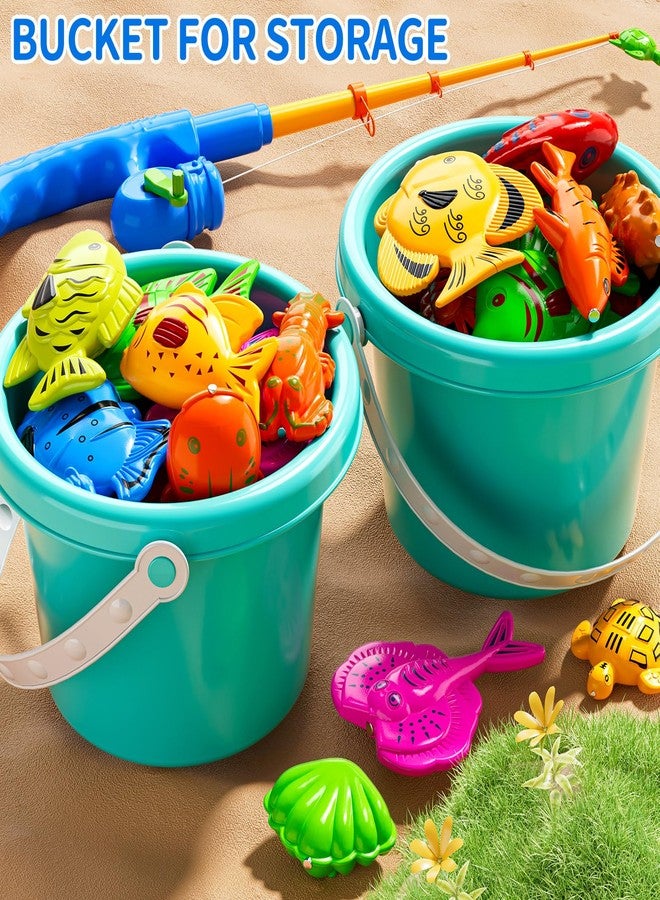 TEMI Magnet Fishing Game for Kids 4-8, Fish Toys for Kids 3-5, Bathtub Floating Fishing Pole, Water Table Pool with Rod Net, Summer Water Play Indoor and Outdoor, Gifts for Holiday for Boy and Girls - Image 5