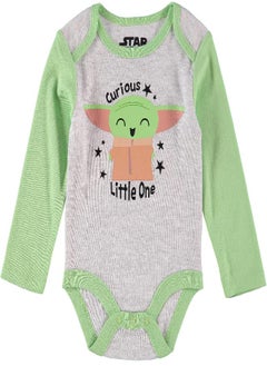 STAR WARS Star Wars Mandalorian The Child Baby Boys Baby Yoda Clothing 3-Piece Set - Baby Boy Clothes with Bodysuit, Pants, and Hat (Grey/Green/Orange, 0-3M)  - Image 3