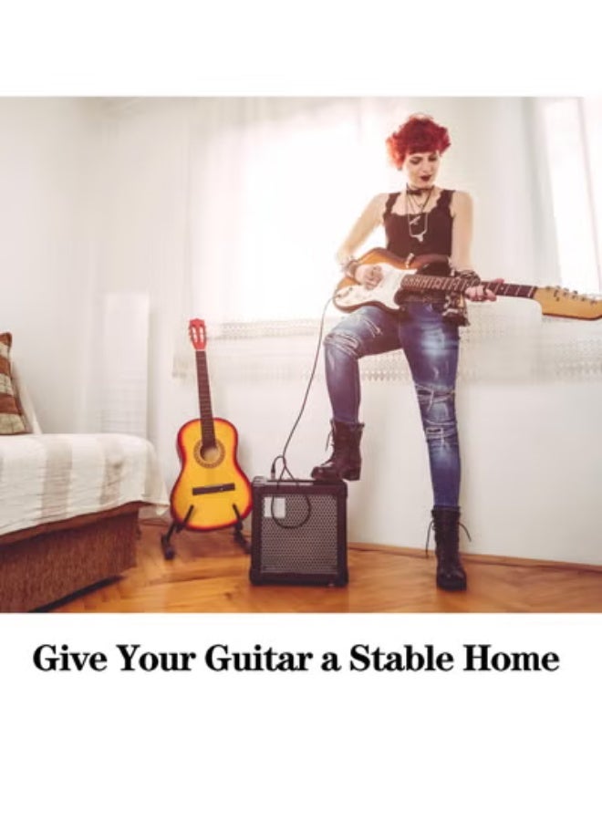 Fully Collapsible Metal Guitar Stand – A-Frame Floor Holder for Electric/Acoustic Guitars with EVA Padding (Expanded: 11x11.8x15.2", Folded: 1.2x4.7x15") - Image 3