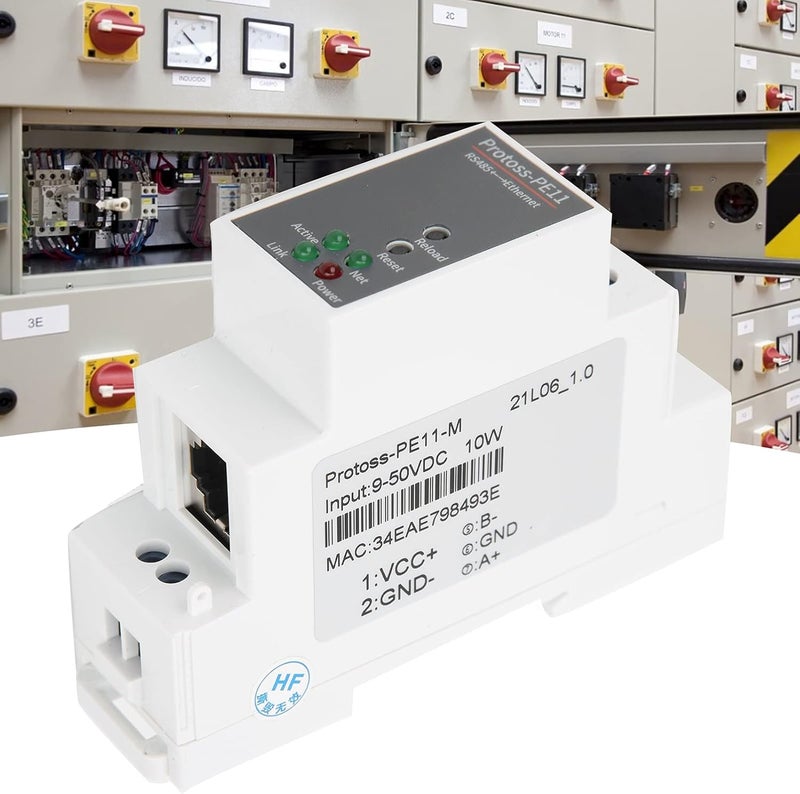 RS485 to Serial Server Rail Mounting Ethernet Network Module 9-50VDC 10W, with RS485 to 10/100M Ethernet Conversion for M3 MCU - Image 3