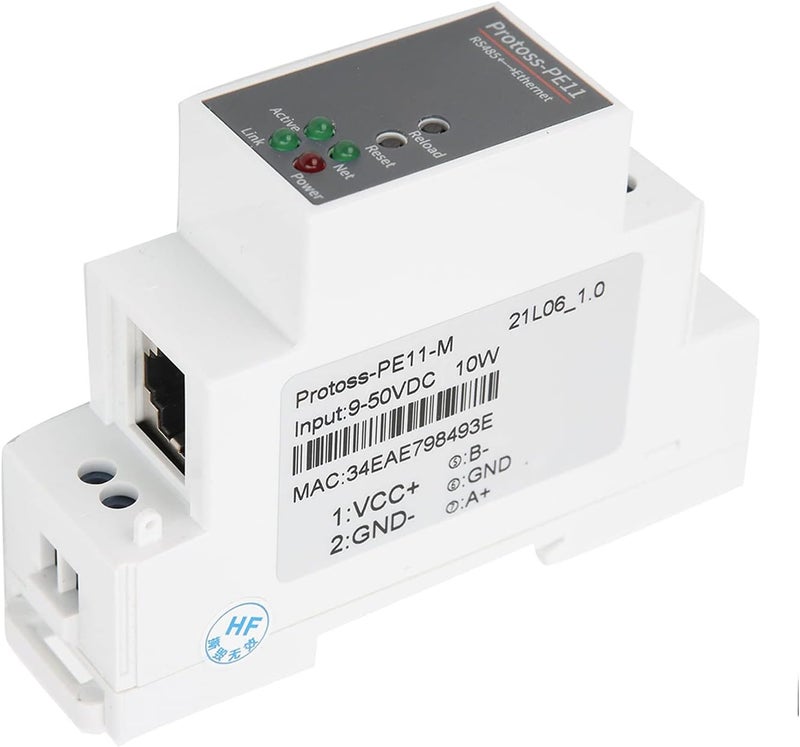RS485 to Serial Server Rail Mounting Ethernet Network Module 9-50VDC 10W, with RS485 to 10/100M Ethernet Conversion for M3 MCU - Image 1