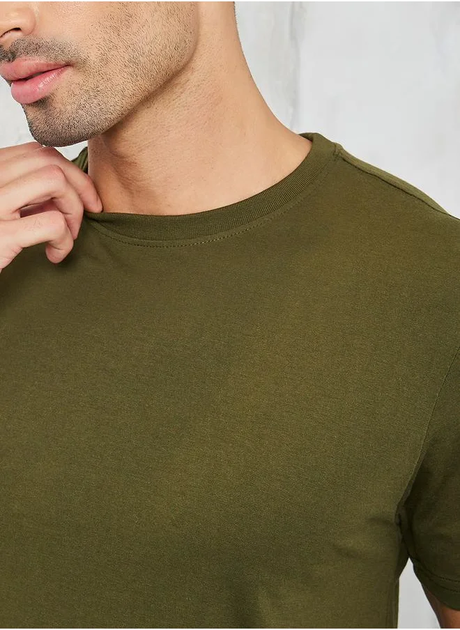 ستايلي Solid Crew Neck Regular Fit T-Shirt