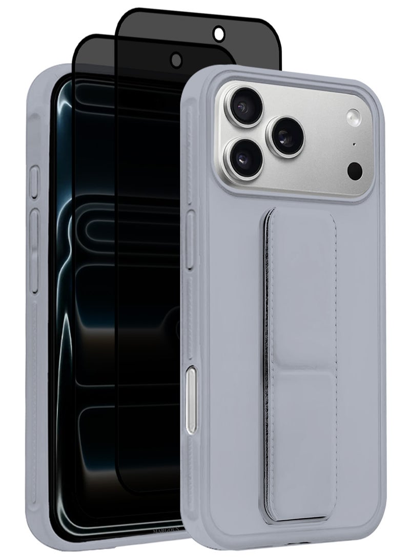 CATANES 3 Packs Premium PU Leather Case for iPhone 17 Pro Max with Stand Function Shockproof and Anti Scratch Finger Grip with Two Privacy Screen Protector - Image 1