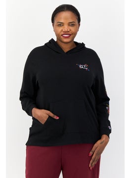 Champion Women Plus Size Long Sleeve Outdoor Hoodie, Black  - Image 1