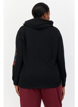 Champion Women Plus Size Long Sleeve Outdoor Hoodie, Black  - Image 3