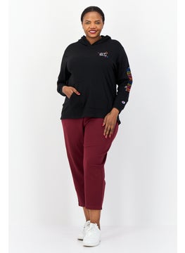 Champion Women Plus Size Long Sleeve Outdoor Hoodie, Black  - Image 4