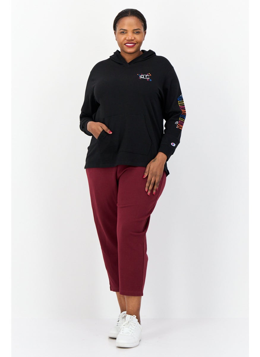 Champion Women Plus Size Long Sleeve Outdoor Hoodie, Black  - Image 4