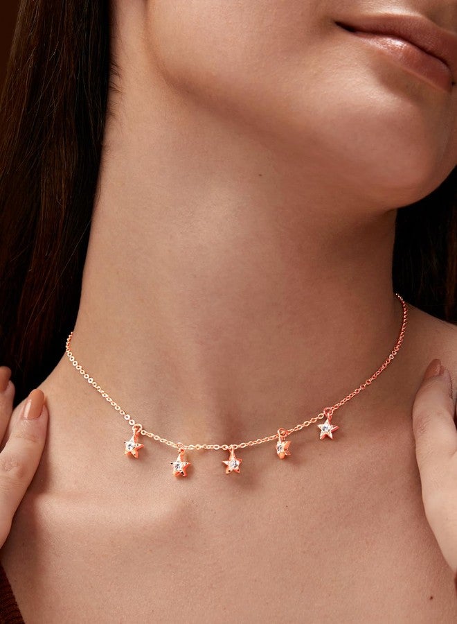 MINUTIAE Minimal Diamond Star Constellation Dangling Plated Charm Choker Fashion Necklace Gifts For Women And Girls - Image 2