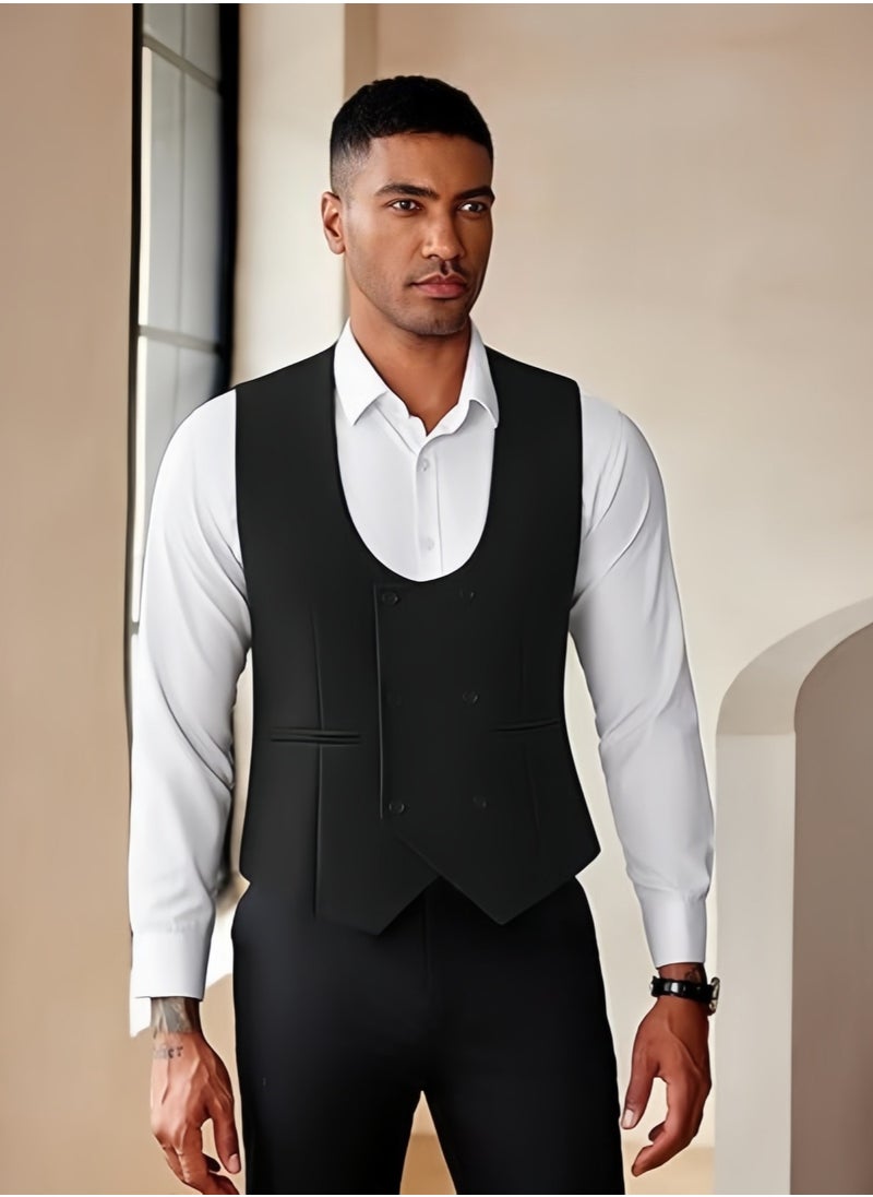 KUYING New Men's British Fashion Slim Fit Suit Vest  - Image 3