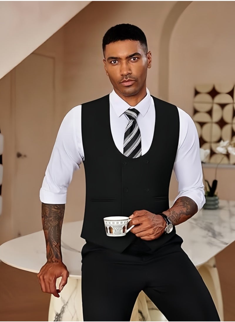 KUYING New Men's British Fashion Slim Fit Suit Vest  - Image 2