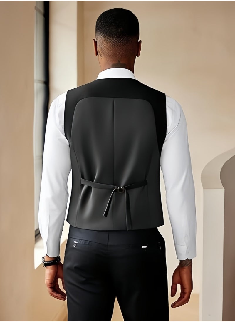KUYING New Men's British Fashion Slim Fit Suit Vest  - Image 4