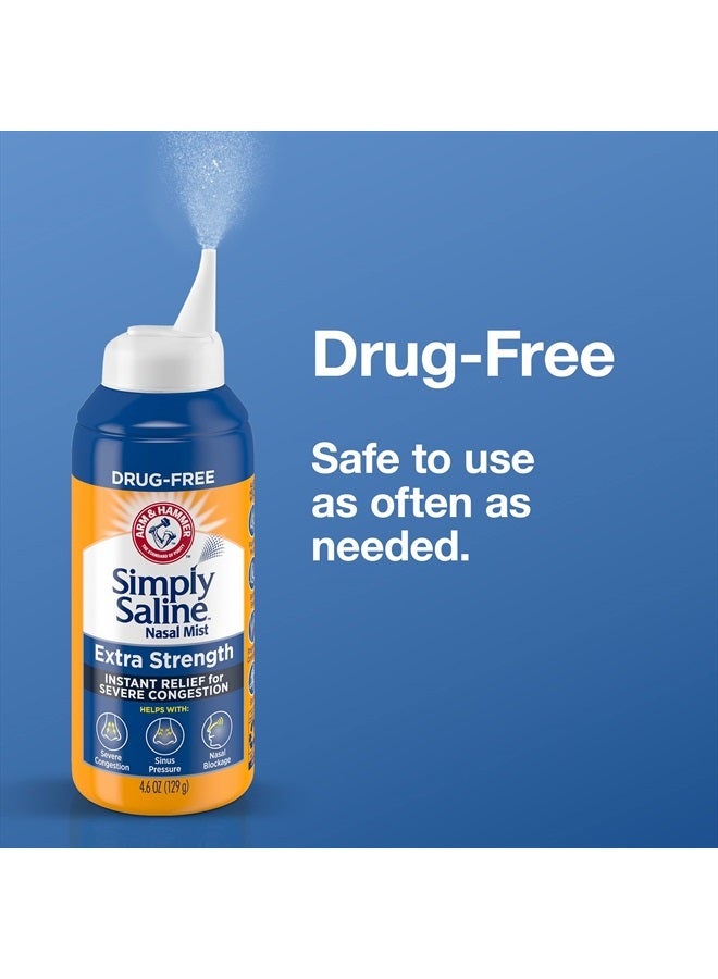 Arm & Hammer رذاذ أنف ملحي قوي ببساطة 4.6 أونصة، رذاذ أنف ملحي، خالي من الأدوية، عبوة 3 - Image 4