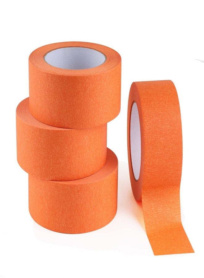 Lichamp 4 Pack Orange Painters Tape 2 inch Wide, Medium Adhesive Orange Masking Tape Bulk Multi Pack, 2 inch x 55 Yards x 4 Rolls (220 Total Yards) - Image 1