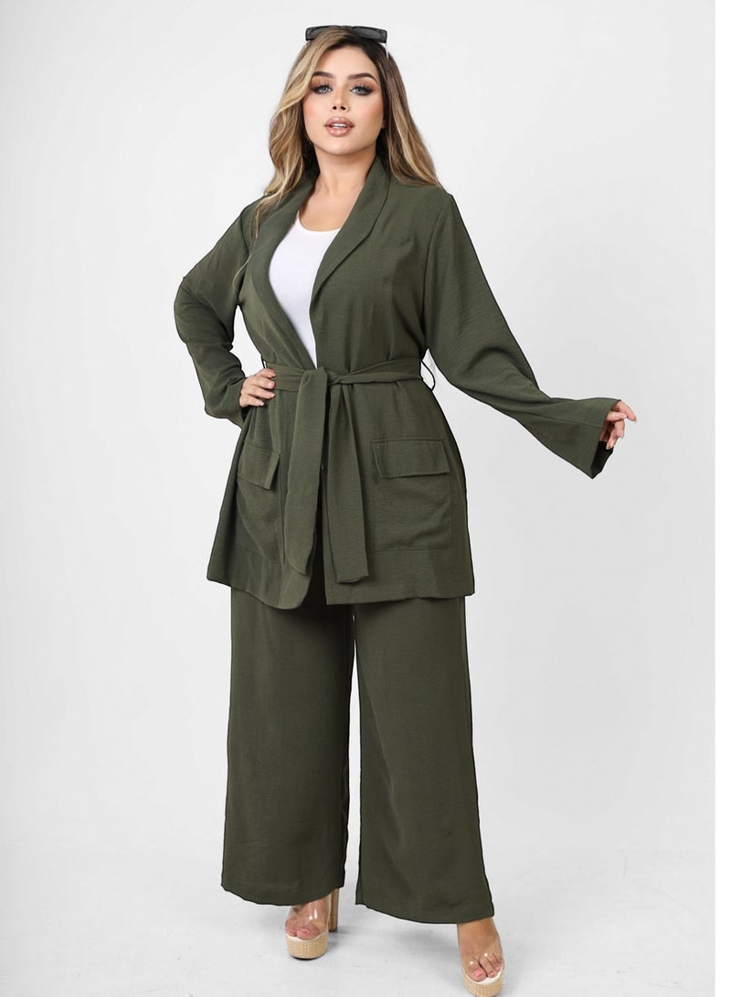 Women Olive Set - Two pieces