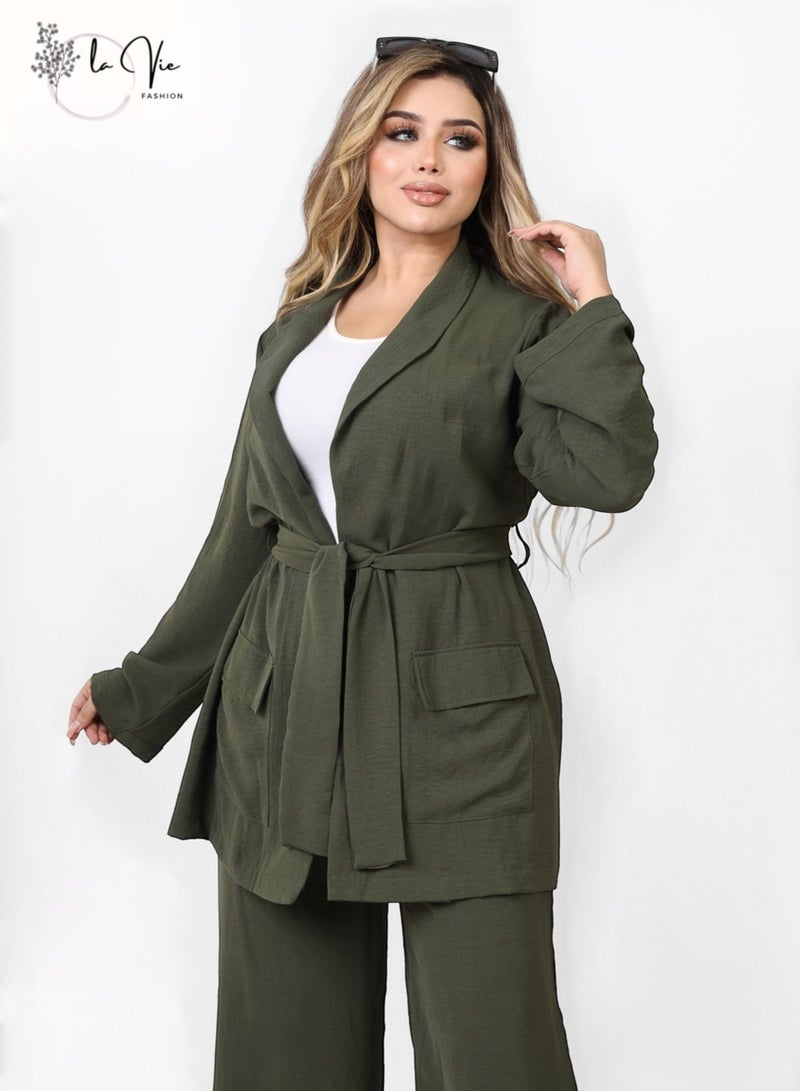 Women Olive Set - Two pieces