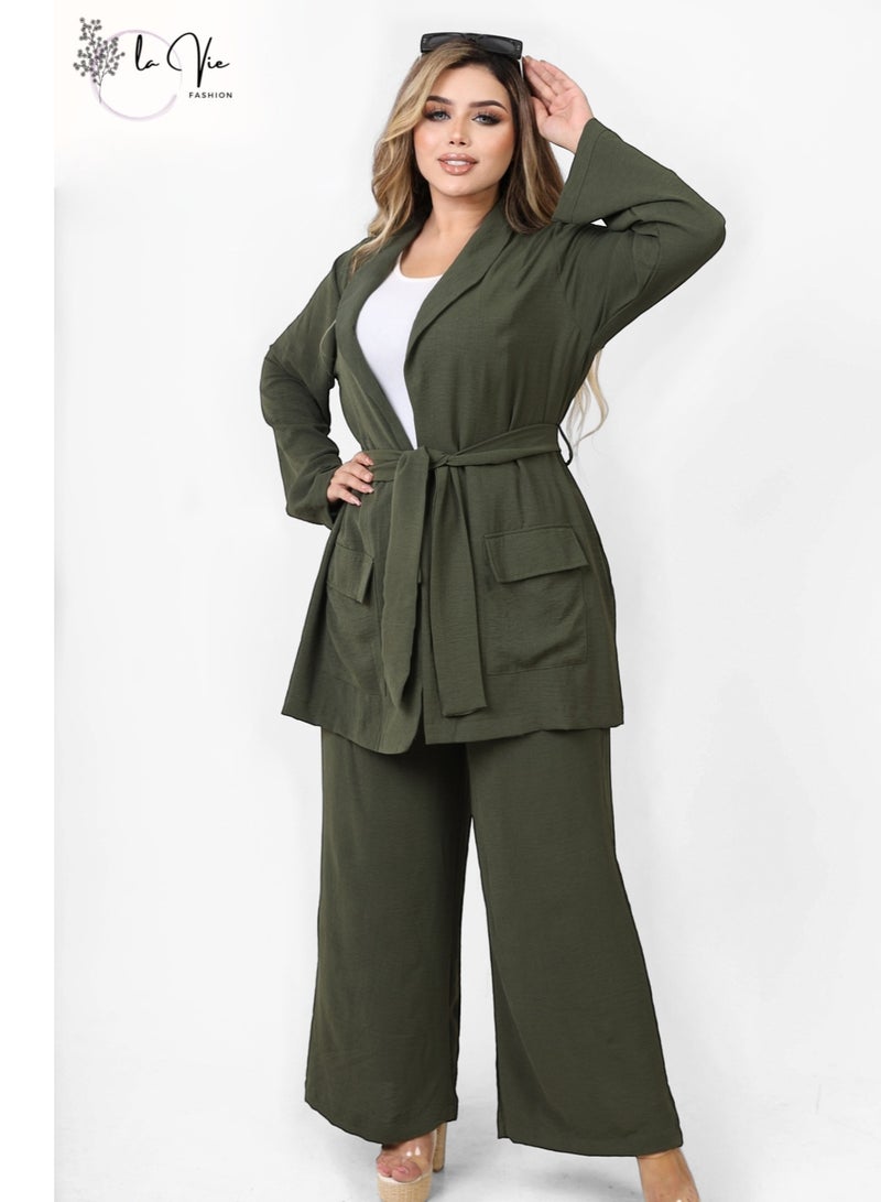 Women Olive Set - Two pieces